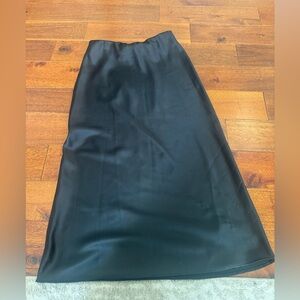 Zara Black Silk midi skirt